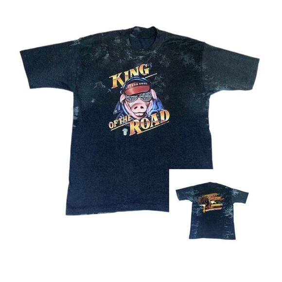 Vintage 1984 Harley Davidson T-Shirt Black Biker Hog King Of The Road